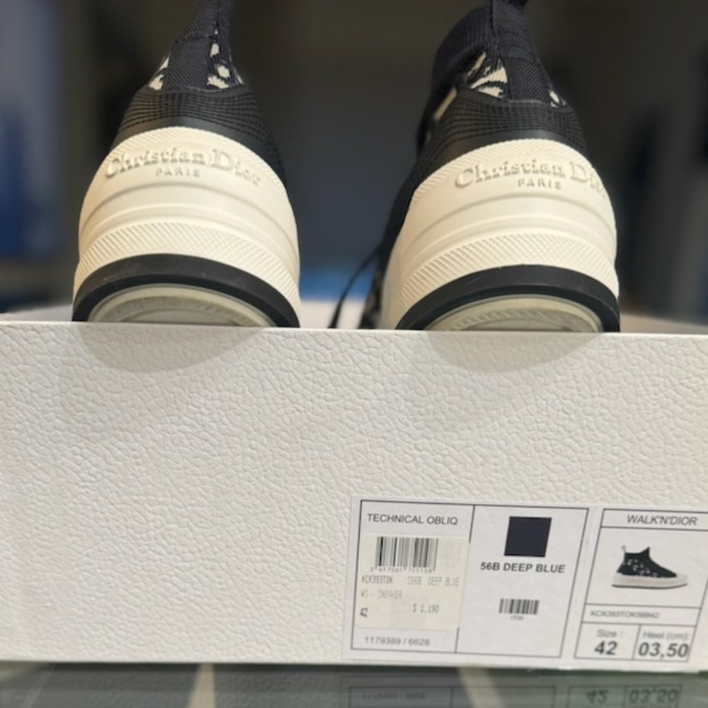 DIOR Walk'n'Dior Sneaker  Size 12 Deep Blue - Picture 2 of 9